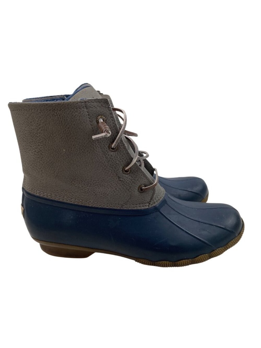 Sperry Duck Boots Womens Size 11 Navy & Gray Waterproof Leather Lace-Up - Picture 2 of 10